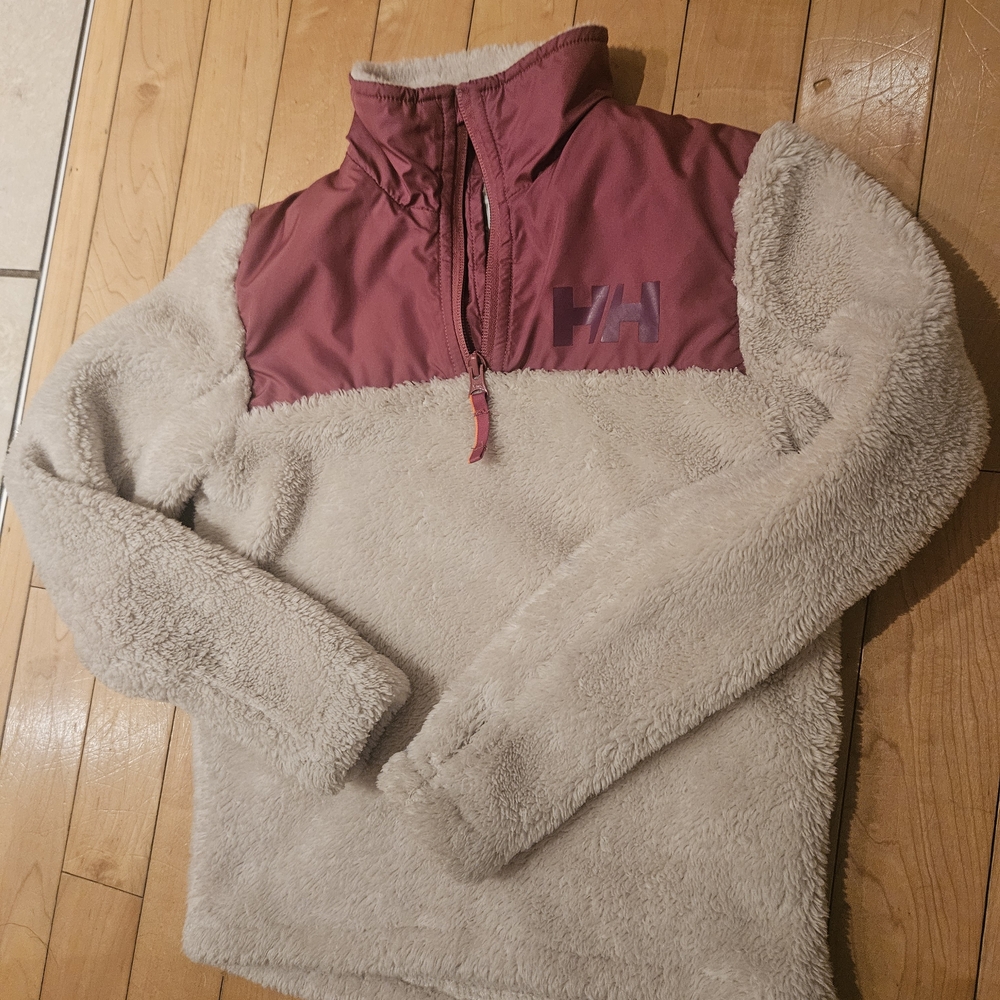 Helly Hansen Cream and Pink Fleece Pullover